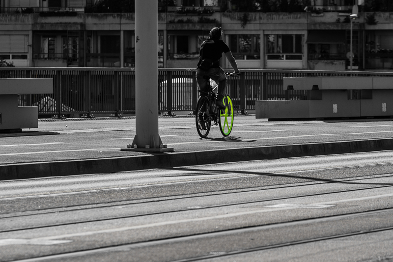 Basel - CK - Fahrrad - Fahrzeug - Mann - Mensch - Monochrom - Street - Velo   von Franco Tessarolo
